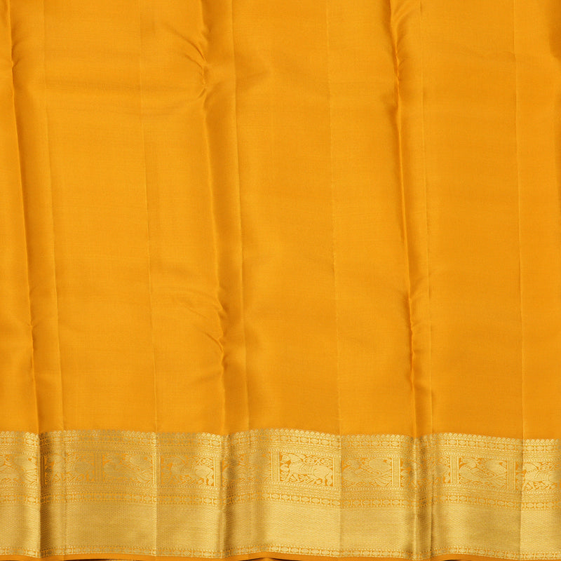 Hayagrivas Handloom Mustard Yellow Kanjivaram Silk Saree KBF690G12-1