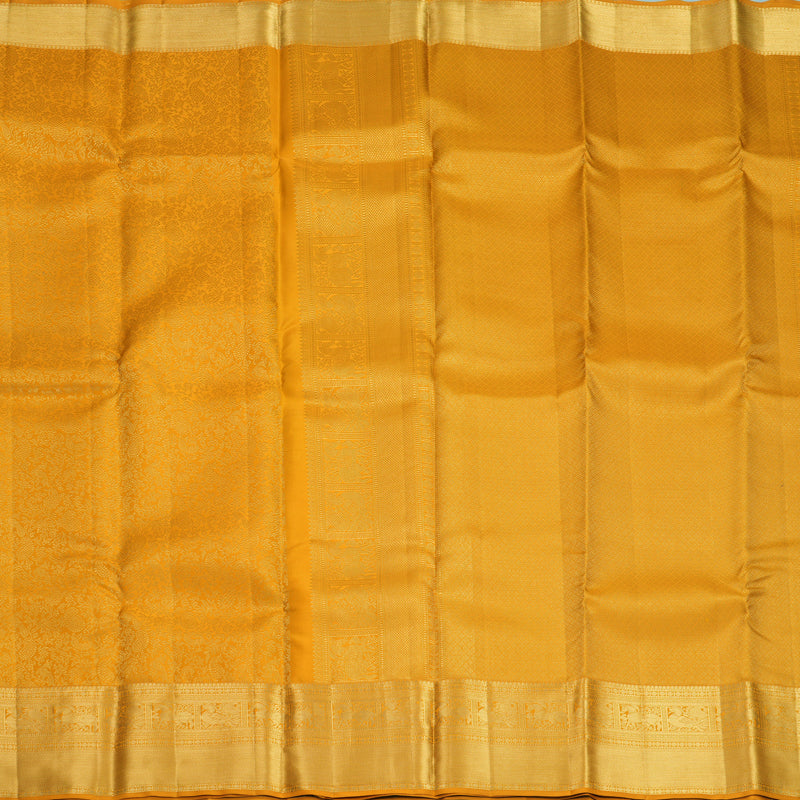 Hayagrivas Handloom Mustard Yellow Kanjivaram Silk Saree KBF690G12-1