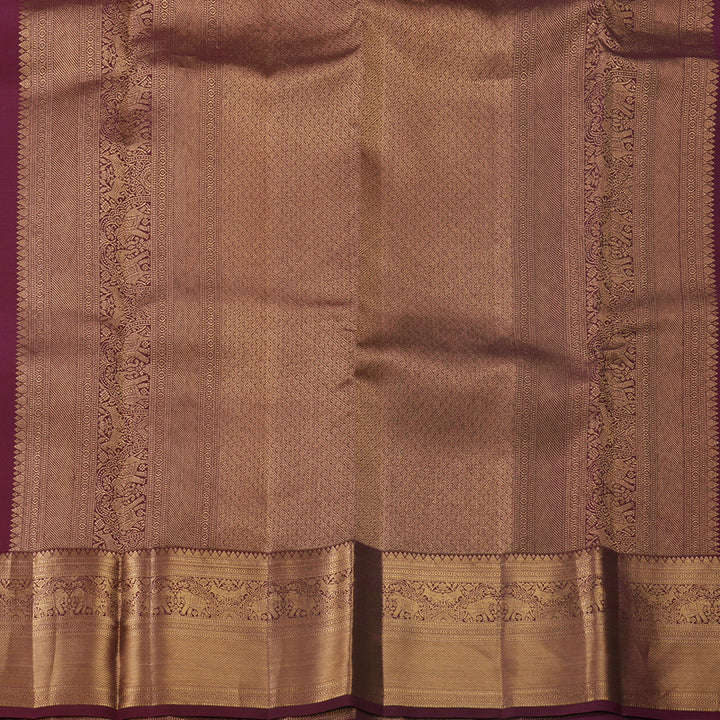 Hayagrivas Handloom Burgundy Kanjivaram Silk Saree KBF690G13-1
