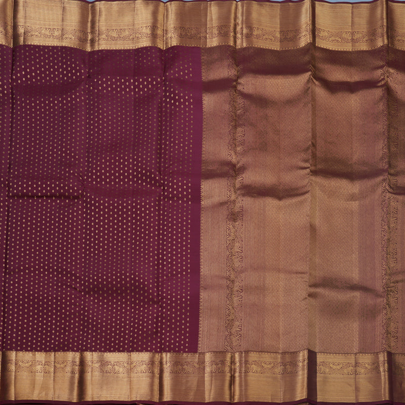 Hayagrivas Handloom Burgundy Kanjivaram Silk Saree KBF690G13-1