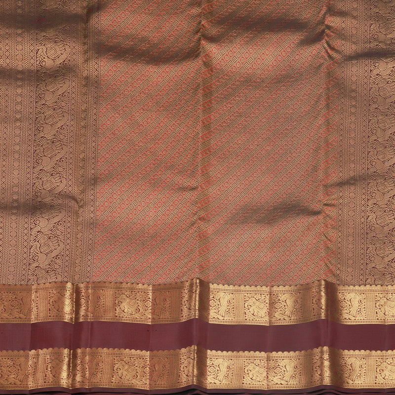 Hayagrivas Handloom Rusty Maroon Kanjivaram Silk Saree KBF690G14-3
