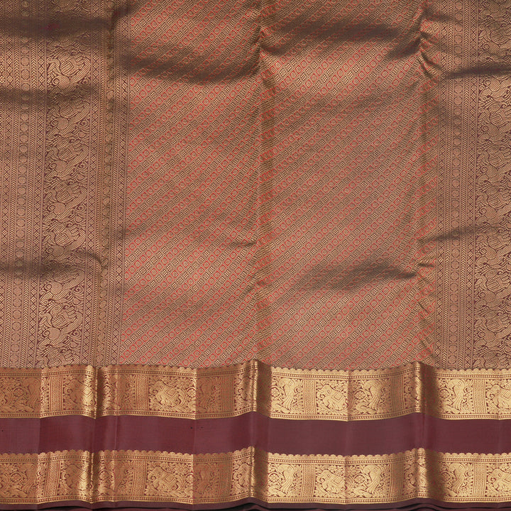Hayagrivas Handloom Rusty Maroon Kanjivaram Silk Saree KBF690G14-3