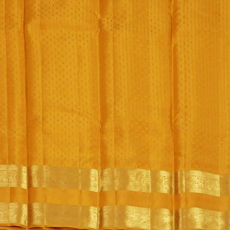 Hayagrivas Handloom Turmeric Orange Kanjivaram Silk Saree KBF690G14-4