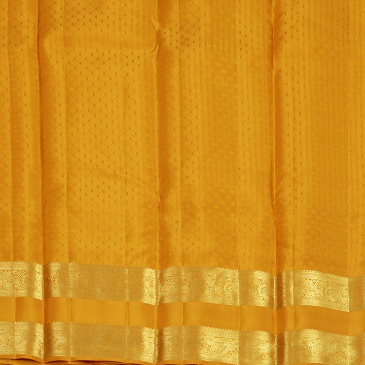 Hayagrivas Handloom Turmeric Orange Kanjivaram Silk Saree KBF690G14-4