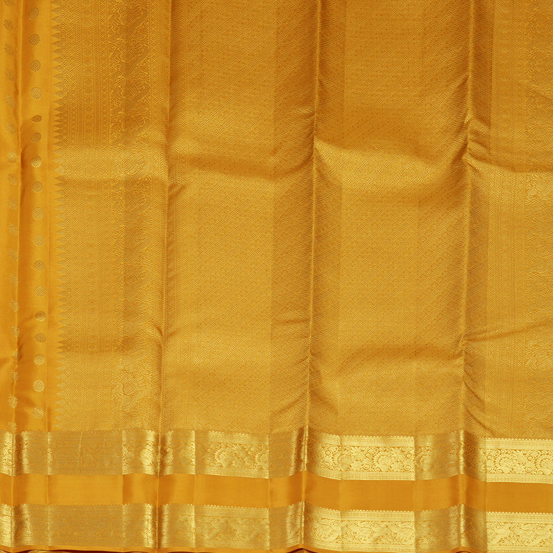 Hayagrivas Handloom Turmeric Orange Kanjivaram Silk Saree KBF690G14-4
