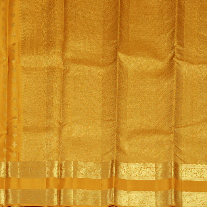 Hayagrivas Handloom Turmeric Orange Kanjivaram Silk Saree KBF690G14-4