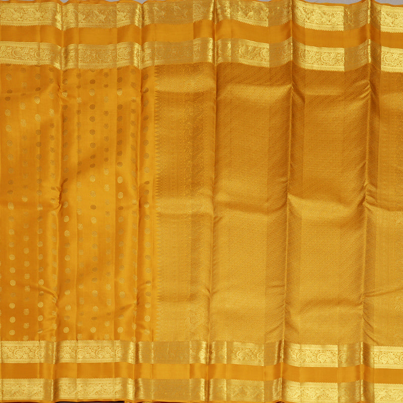 Hayagrivas Handloom Turmeric Orange Kanjivaram Silk Saree KBF690G14-4