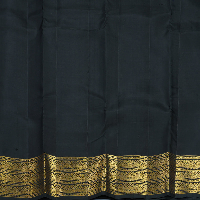 Hayagrivas Handloom Rust Orange Kanjivaram Silk Saree with Black Border KBF690G2-1
