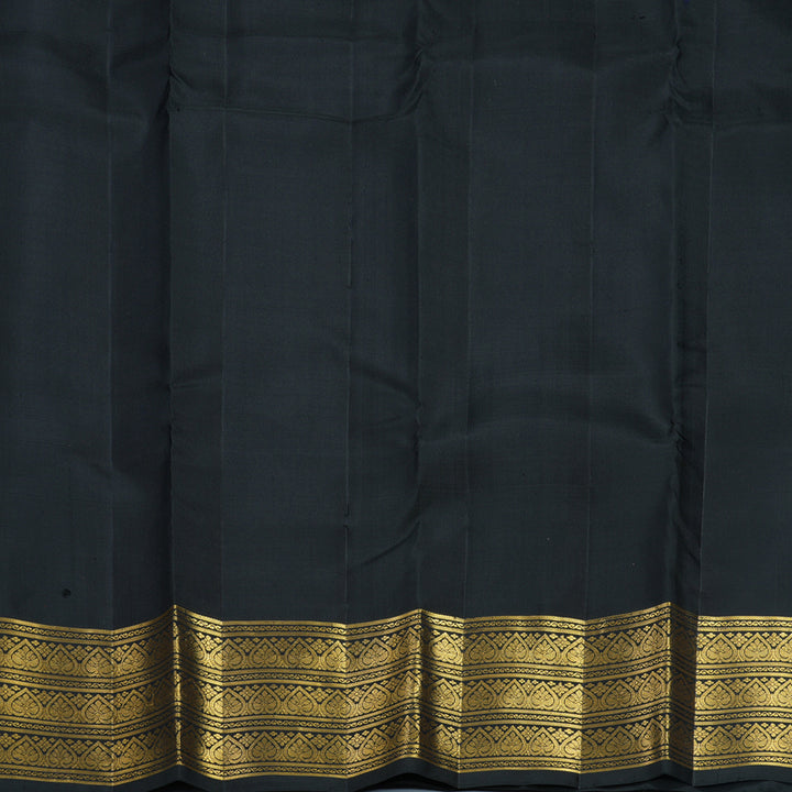 Hayagrivas Handloom Rust Orange Kanjivaram Silk Saree with Black Border KBF690G2-1