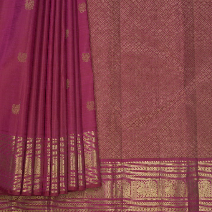 Hayagrivas Handloom Dark Pink Kanjivaram Silk Saree KBF690G2-2