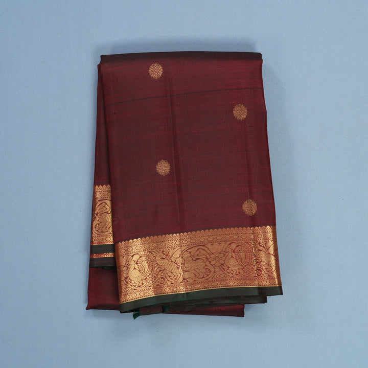 Hayagrivas Handloom Deep Maroon Kanjivaram Silk Saree KBF690G3-1