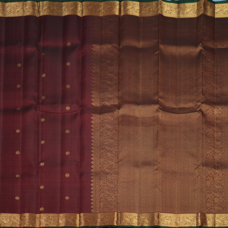 Hayagrivas Handloom Deep Maroon Kanjivaram Silk Saree KBF690G3-1