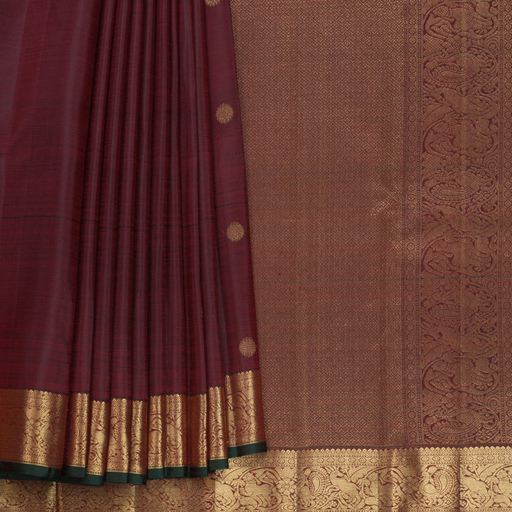 Hayagrivas Handloom Deep Maroon Kanjivaram Silk Saree KBF690G3-1