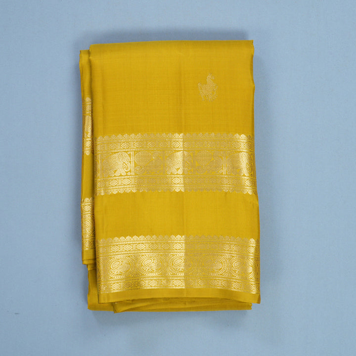 Hayagrivas Handloom Sampanga Yellow Kanjivaram Silk Saree KBF690G4-1