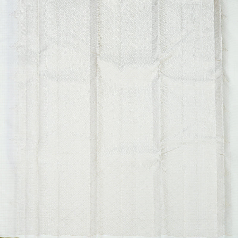 Hayagrivas Handloom Milk-White Kanjivaram Silk Saree KBF690G6-1