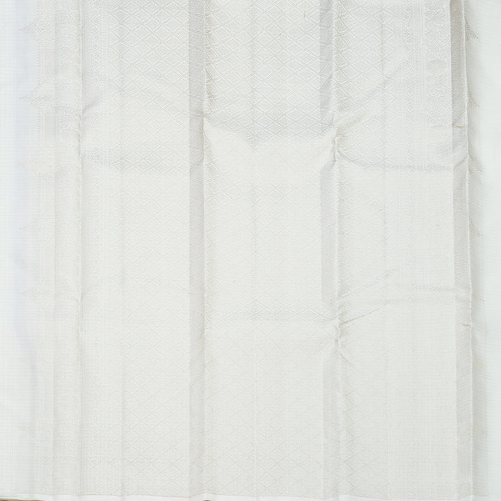 Hayagrivas Handloom Milk-White Kanjivaram Silk Saree KBF690G6-1