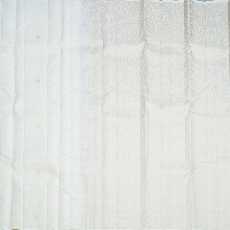 Hayagrivas Handloom Milk-White Kanjivaram Silk Saree KBF690G6-1