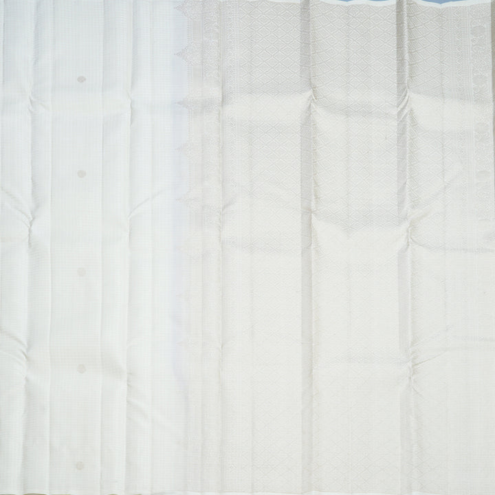 Hayagrivas Handloom Milk-White Kanjivaram Silk Saree KBF690G6-1