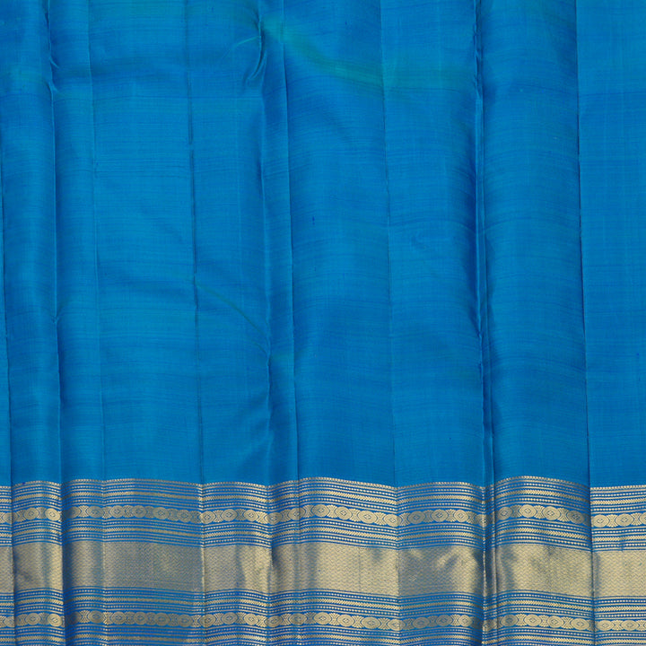 Hayagrivas Handloom Peacock Blue Kanjivaram Silk Saree KBF690G7-2
