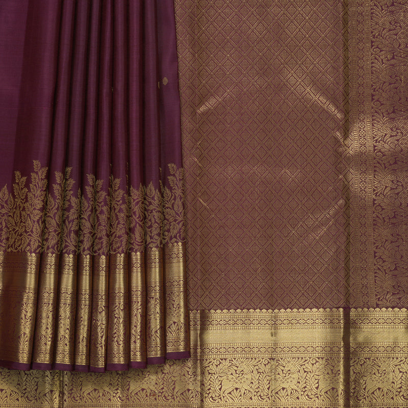 Hayagrivas Handloom Burgundy Kanjivaram Silk Saree KBF690G7-3