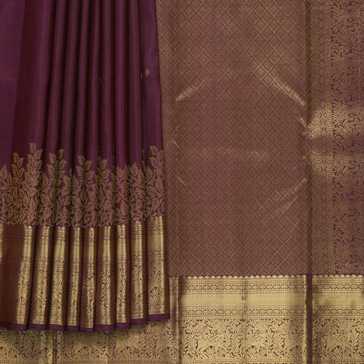 Hayagrivas Handloom Burgundy Kanjivaram Silk Saree KBF690G7-3