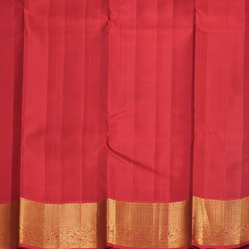 Hayagrivas Handloom Beige Kanjivaram Silk Saree with Red Border KBF691G1-1