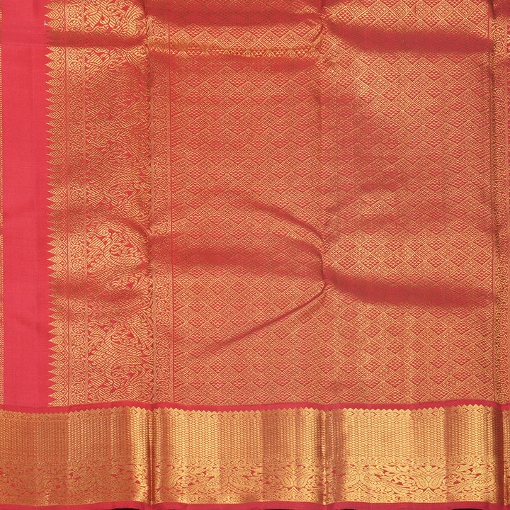 Hayagrivas Handloom Beige Kanjivaram Silk Saree with Red Border KBF691G1-1