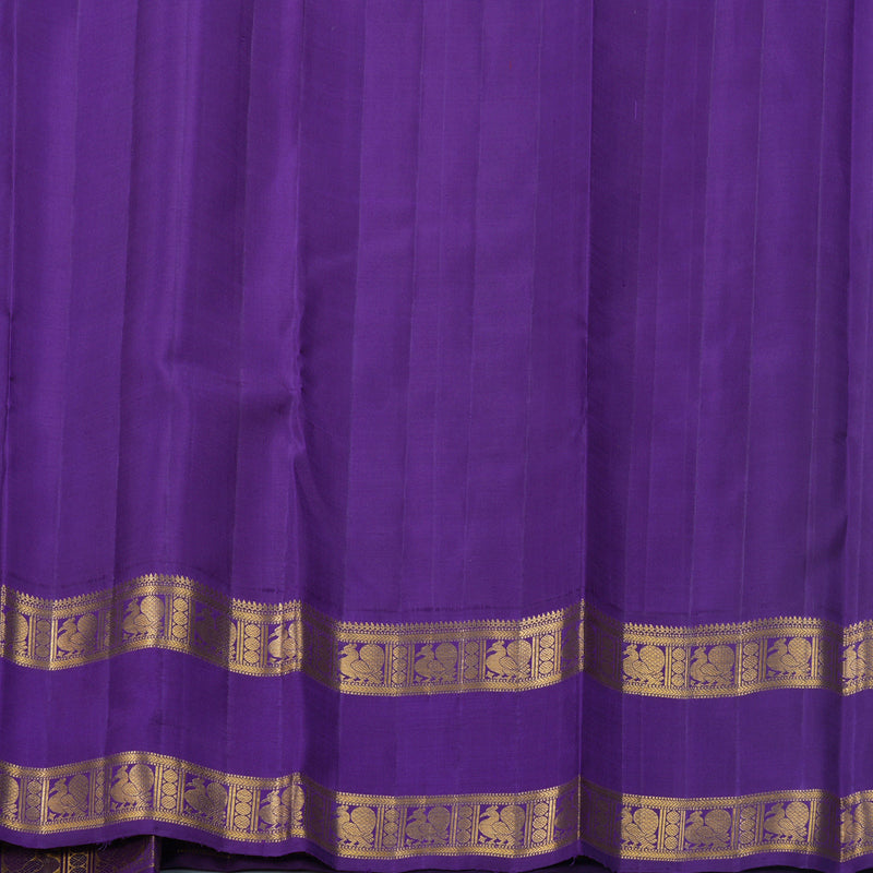 Hayagrivas Handloom Red Kanjivaram Silk Saree with Purple Border KBF691G1-2