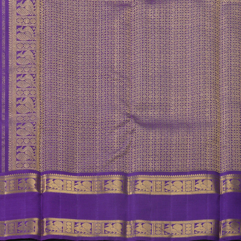 Hayagrivas Handloom Red Kanjivaram Silk Saree with Purple Border KBF691G1-2