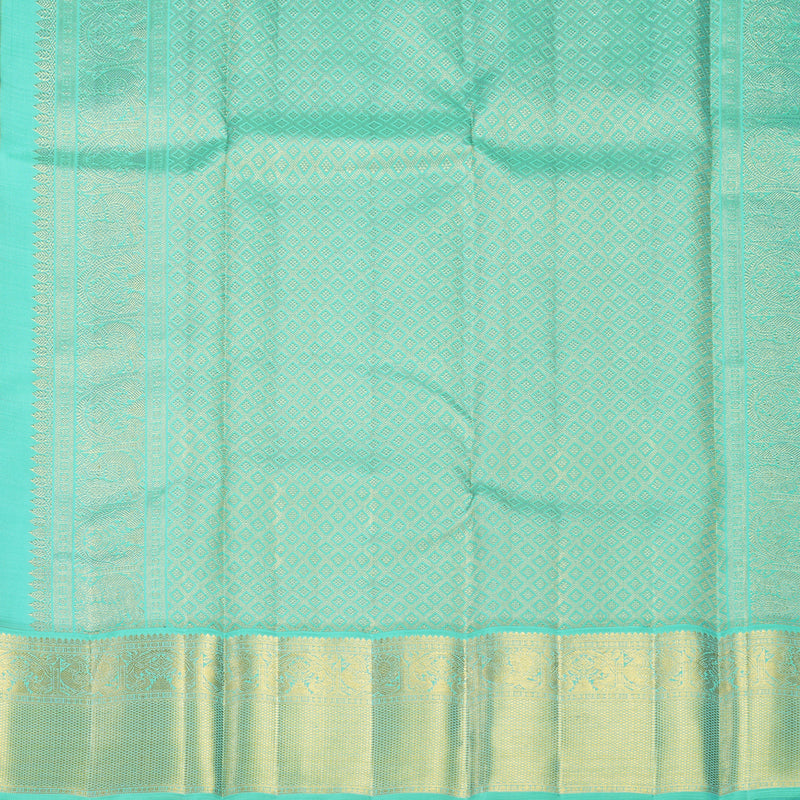 Hayagrivas Handloom Burgundy Kanjivaram Silk Saree with Sea Green Border KBF691G1-4