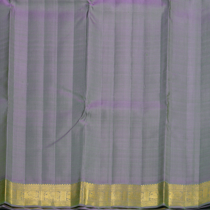 Hayagrivas Handloom Cream Kanjivaram Silk Saree with Dual Toned Lavender Border KBF691G3-1