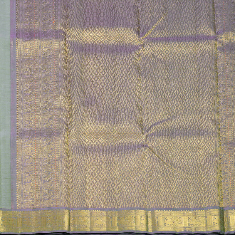 Hayagrivas Handloom Cream Kanjivaram Silk Saree with Dual Toned Lavender Border KBF691G3-1