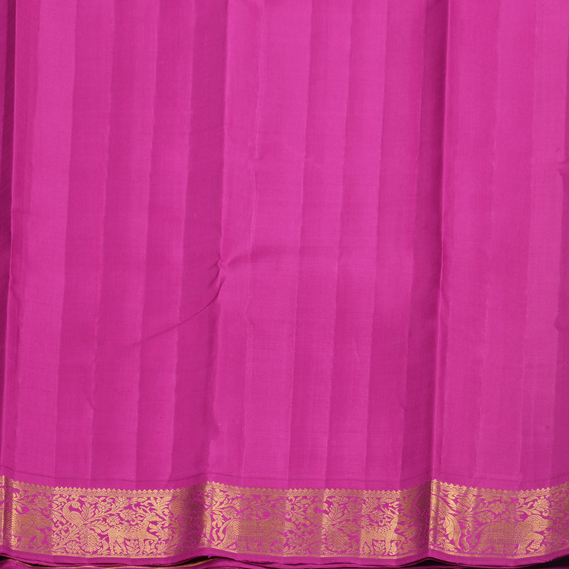 Hayagrivas Handloom Orange Kanjivaram Silk Saree with Rani Pink Border KBF691G4-1