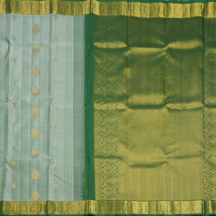 Hayagrivas Handloom Pastel Green Kanjivaram Silk Saree with Green Border KBF691G5-1