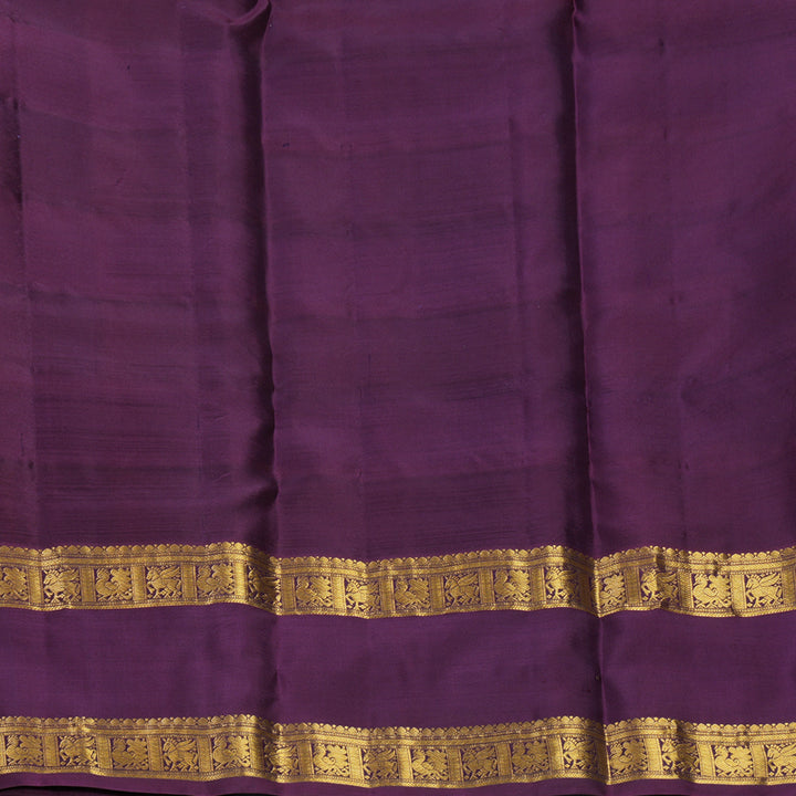 Hayagrivas Handloom Multicolour Checks Kanjivaram Silk Saree with Purple Border KBF695G1-3
