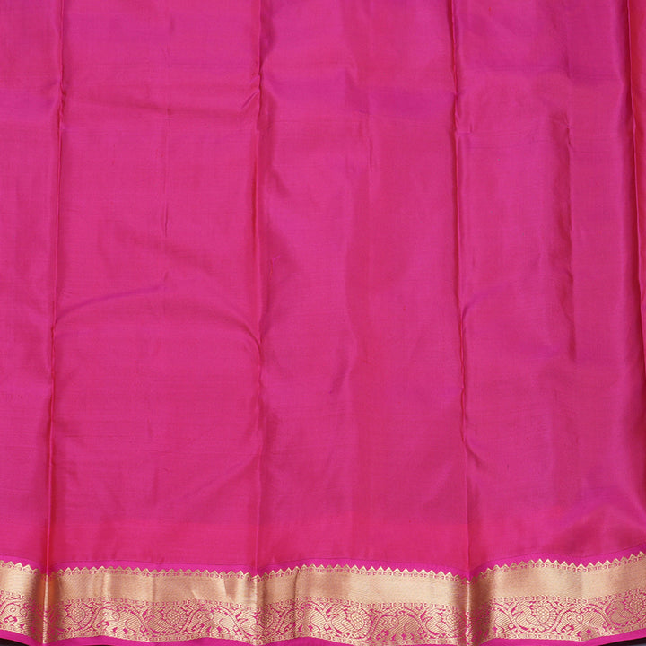 Hayagrivas Handloom Meenakshi Green Kanjivaram Silk Saree with Pink Border KBF695G12-4