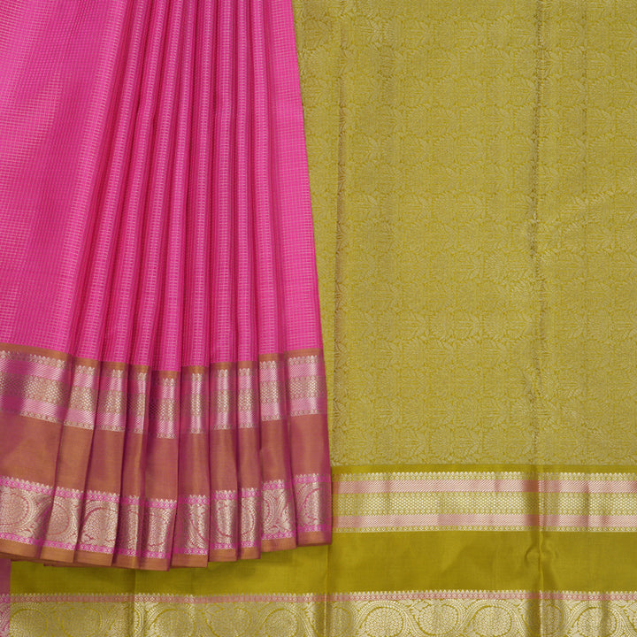 Hayagrivas Handloom Pink Kanjivaram Silk Saree KBF695G13-2