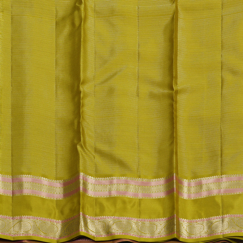 Hayagrivas Handloom Orangish-Pink Kanjivaram Silk Saree KBF695G13-4