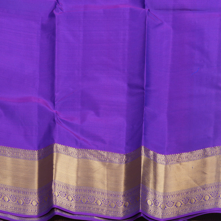 Hayagrivas Handloom Ananda Blue Kanjivaram Silk Saree with Purple Border KBF695G15-6