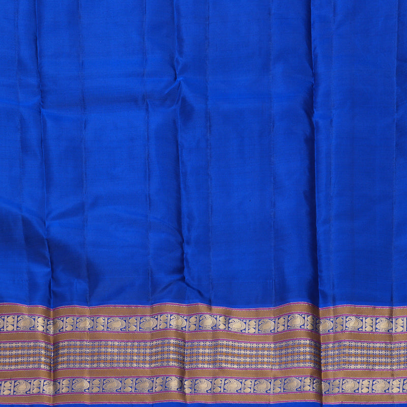 Hayagrivas Handloom Sea Green Kanjivaram Silk Saree with MS Blue Border KBF695G2-1