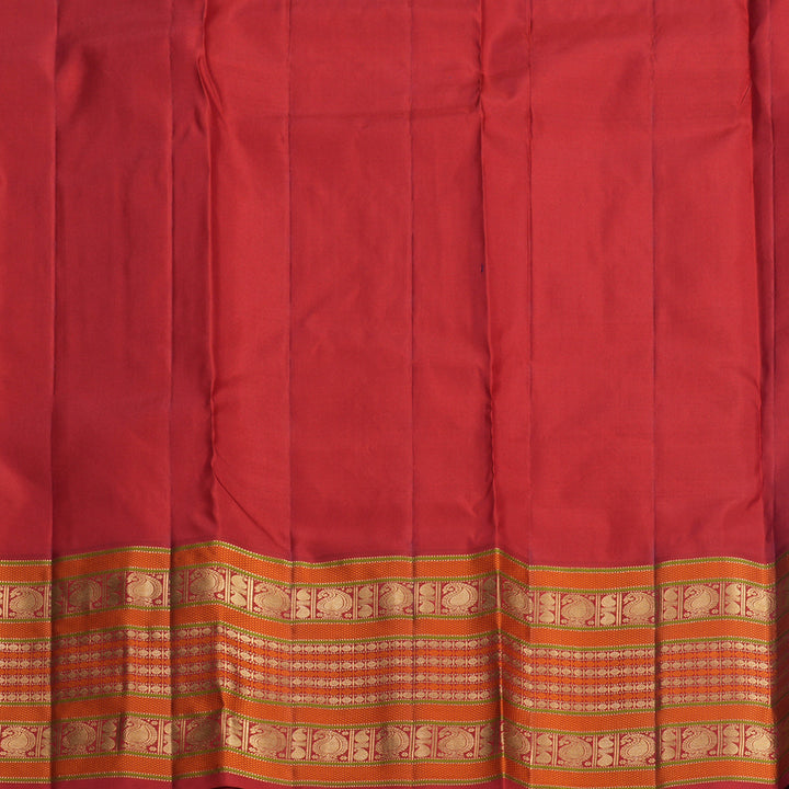 Hayagrivas Handloom Royal Blue Kanjivaram Silk Saree with Red Border KBF695G2-10