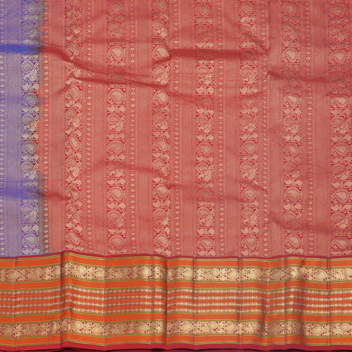 Hayagrivas Handloom Royal Blue Kanjivaram Silk Saree with Red Border KBF695G2-10