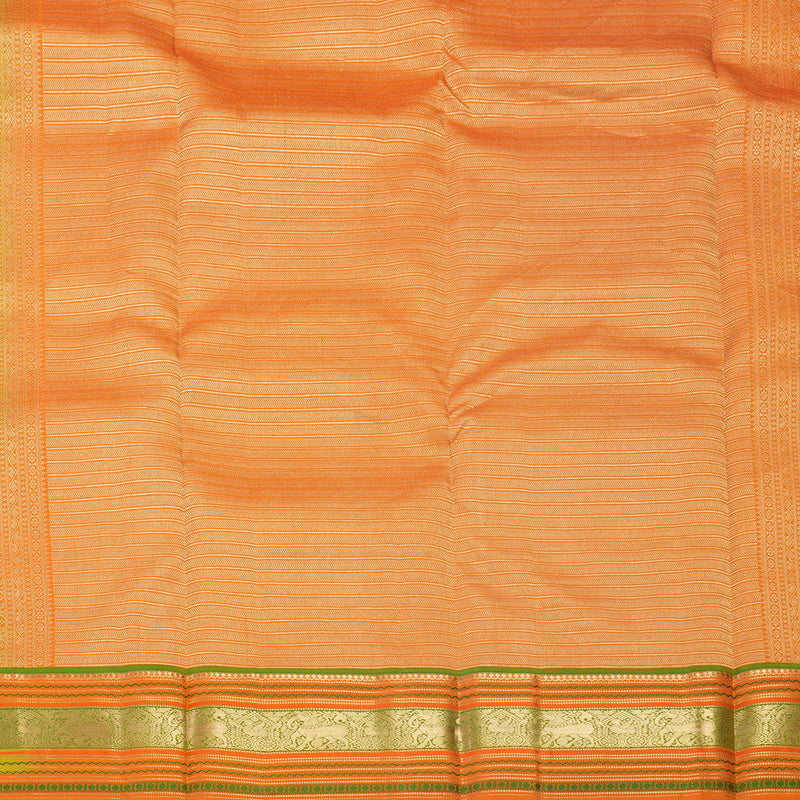 Hayagrivas Handloom Sampanga Yellow Kanjivaram Silk Saree with Orange Border KBF695G3-5