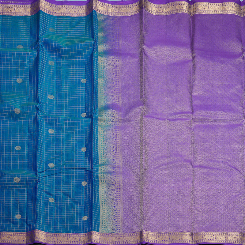 Hayagrivas Handloom Mayilkazhuthu Kanjivaram Silk Saree with Purple Border KBF695G4-10