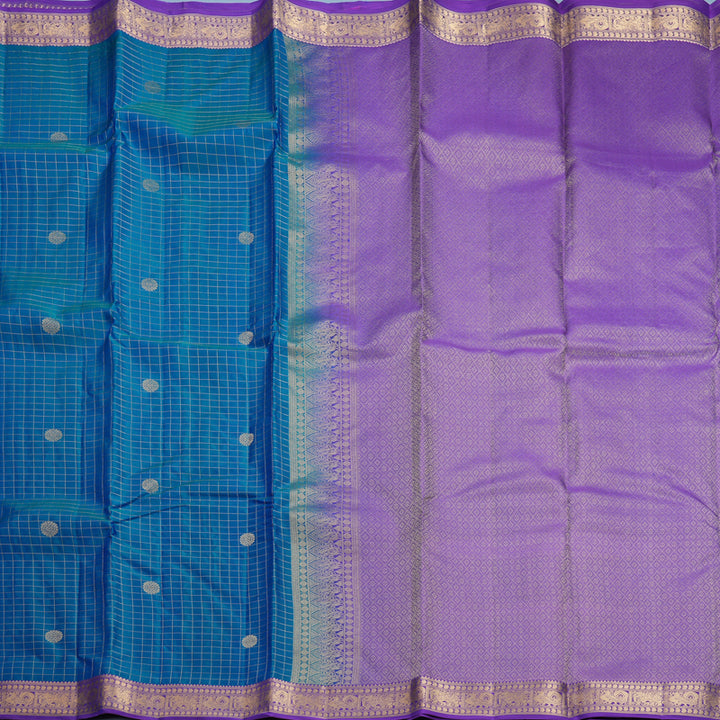 Hayagrivas Handloom Mayilkazhuthu Kanjivaram Silk Saree with Purple Border KBF695G4-10
