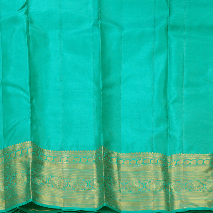 Hayagrivas Handloom Teal Kanjivaram Silk Saree KBF695G5-5