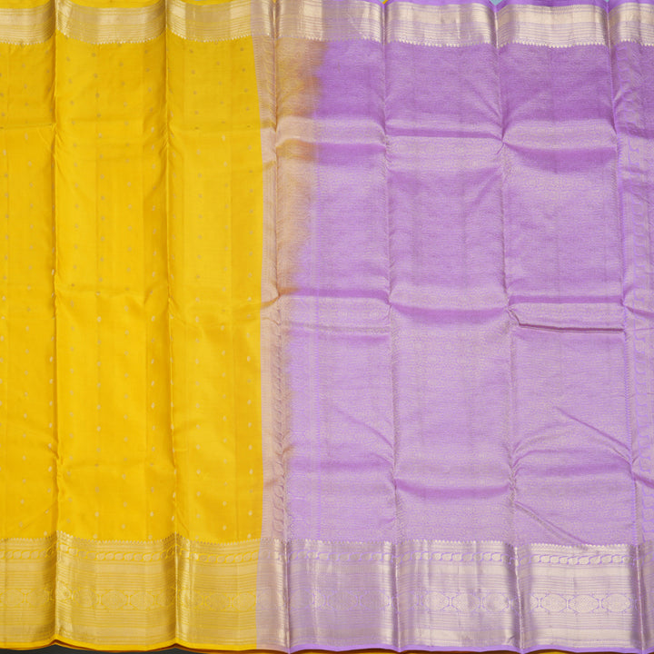 Hayagrivas Handloom Yellow Kanjivaram Silk Saree KBF695G5-6