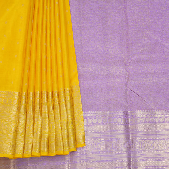 Hayagrivas Handloom Yellow Kanjivaram Silk Saree KBF695G5-6