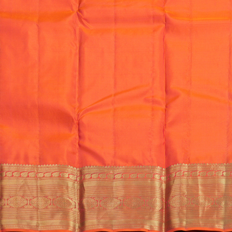 Hayagrivas Handloom Orangish-Pink Kanjivaram Silk Saree KBF695G5-9
