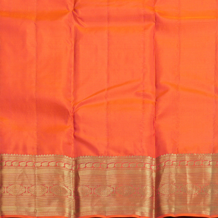 Hayagrivas Handloom Orangish-Pink Kanjivaram Silk Saree KBF695G5-9
